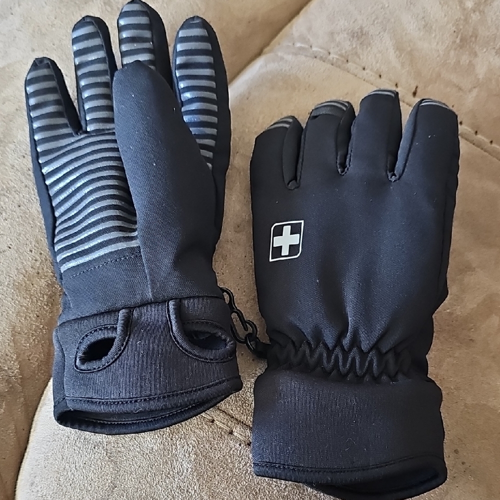 Swiss Tech Hybrid Kids Ski Gloves Waterproof/Insulated with Silicon Grips
